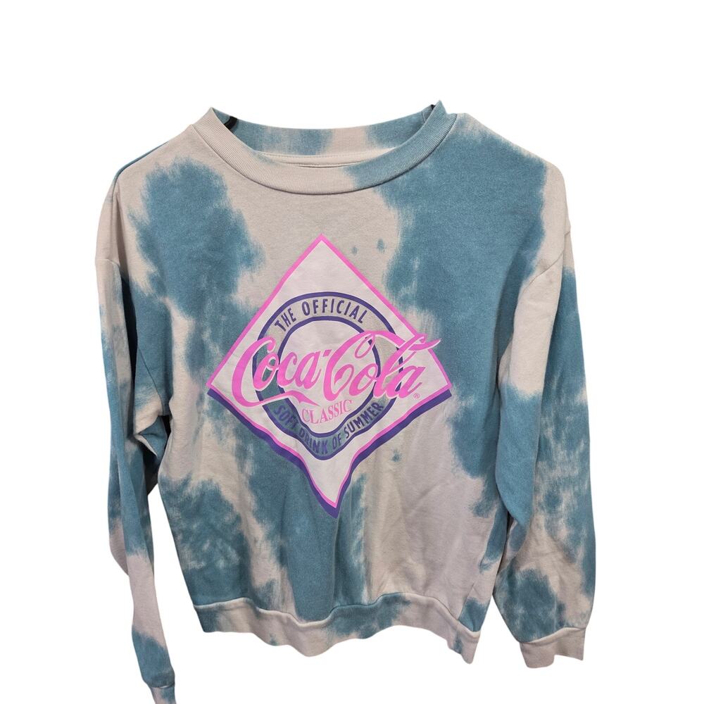 Splotchy Teal "Coca-Cola" Sweater - Coca Cola - S